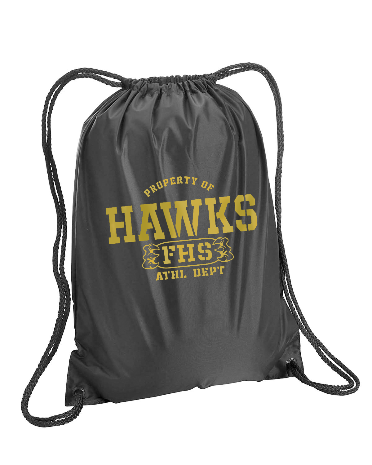 FHS Hawks Drawstring  Black Backpack