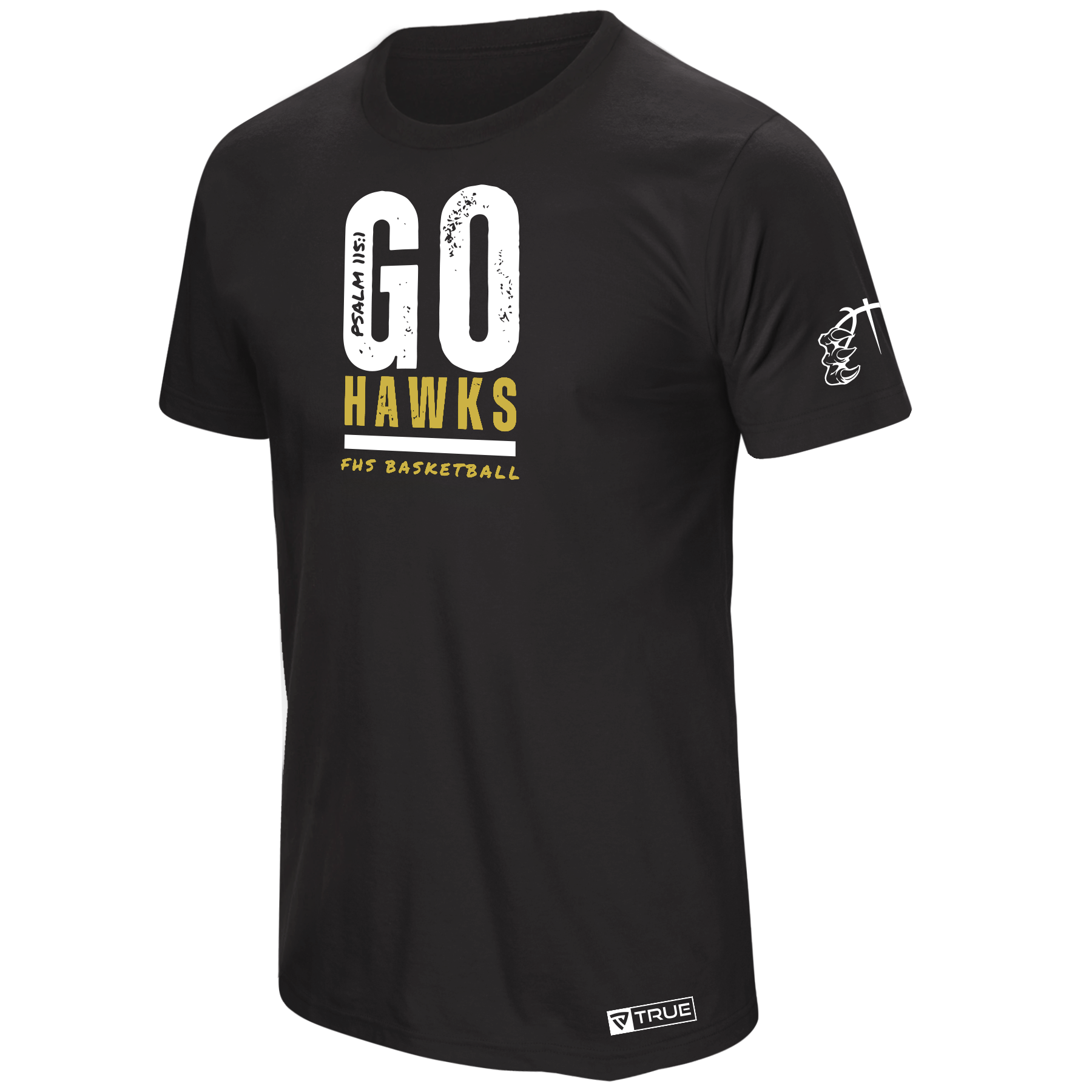 FHS Go Hawks Black Basketball Tee