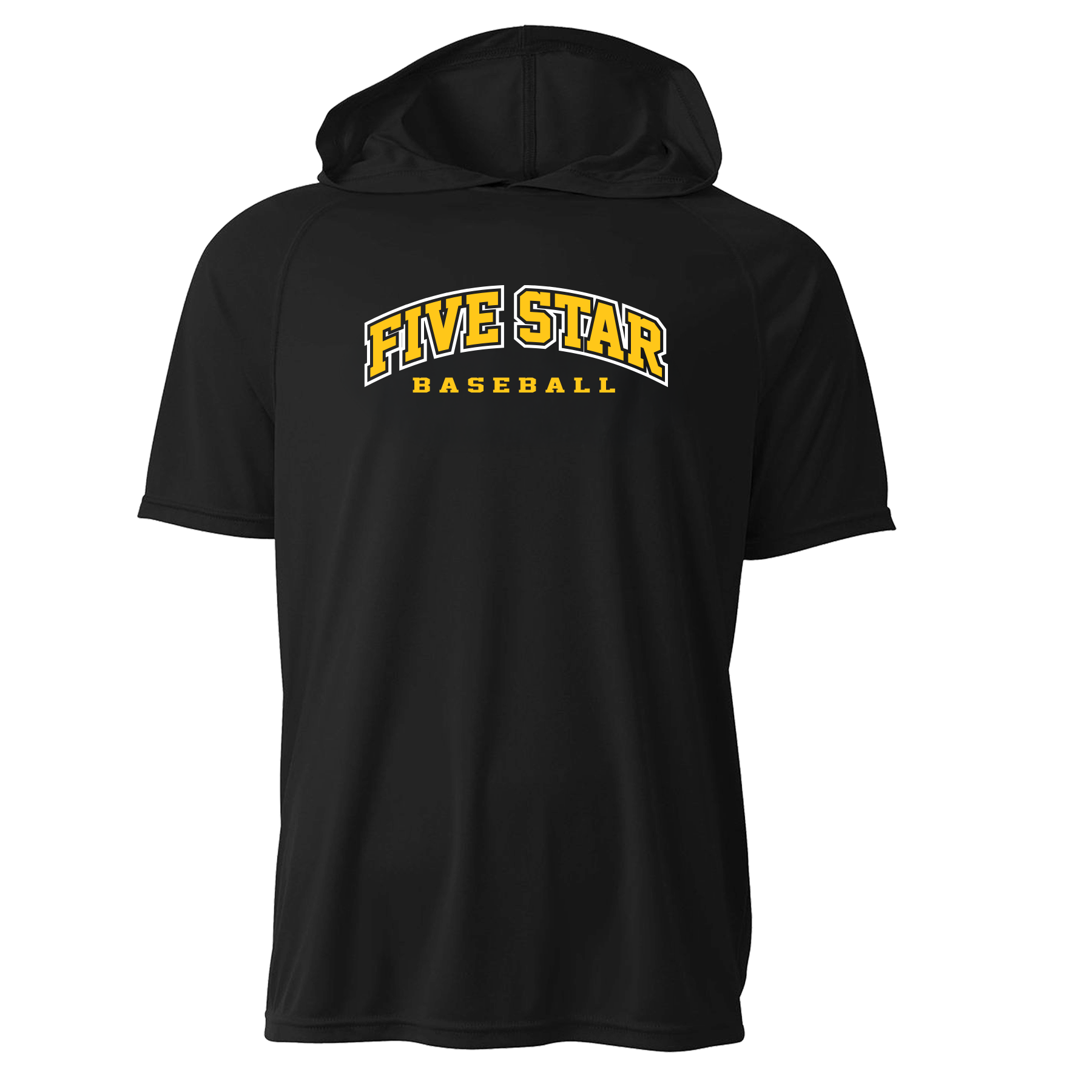 Five Star Baseball Black Short Sleeve Hoodie