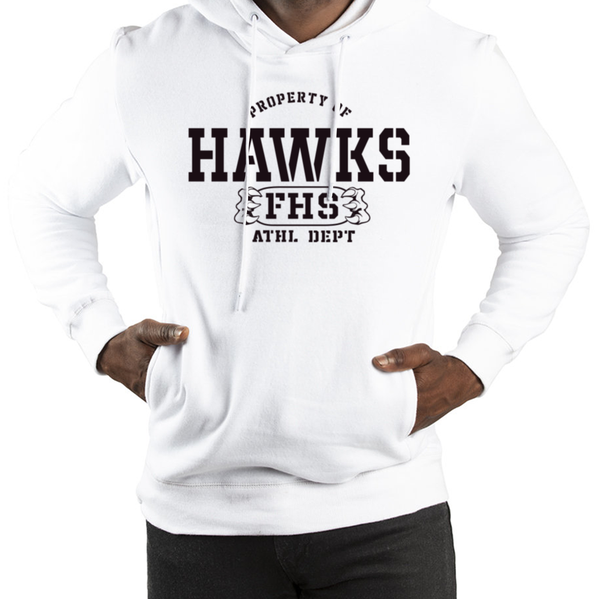 Property Of FHS Hawks White Hoodie