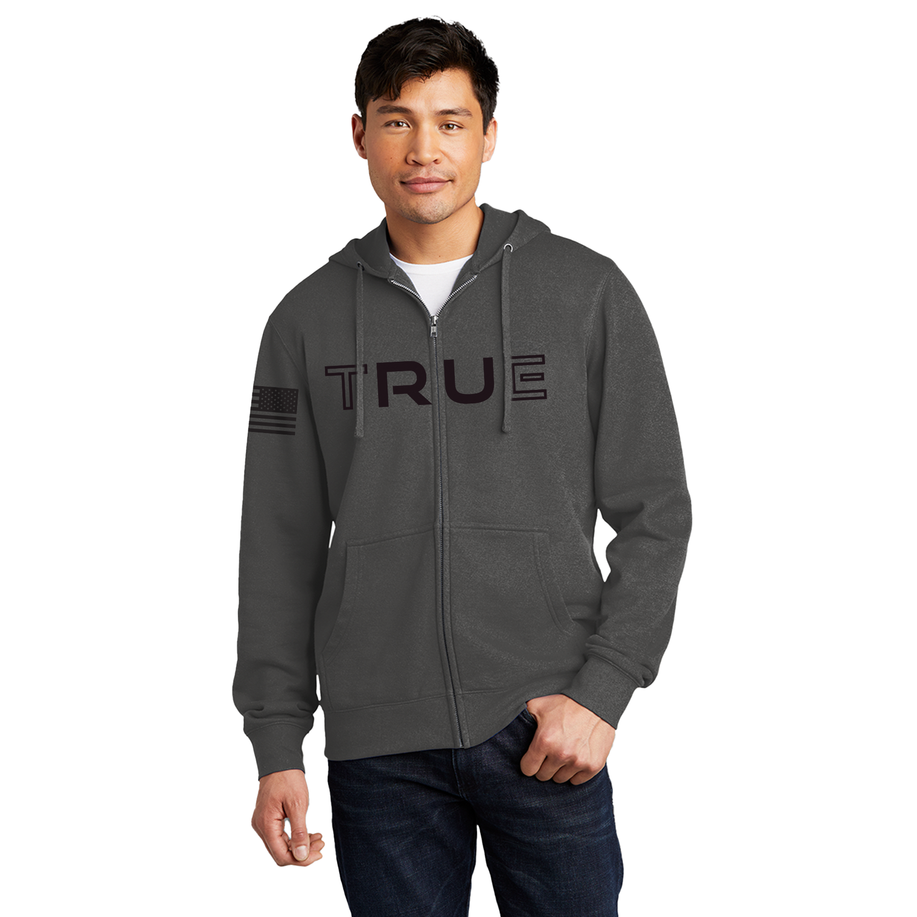 RU True Charcoal Full Zip Hoodie